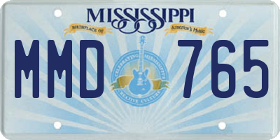 MS license plate MMD765