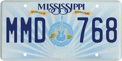 MS license plate MMD768