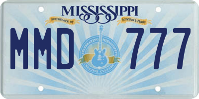 MS license plate MMD777