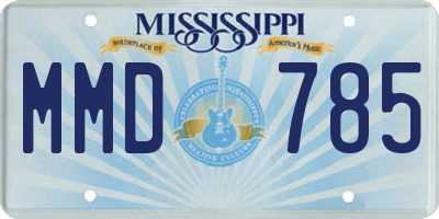 MS license plate MMD785
