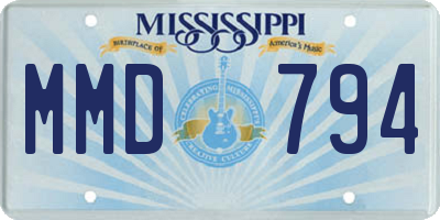 MS license plate MMD794