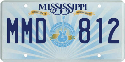 MS license plate MMD812