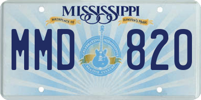 MS license plate MMD820