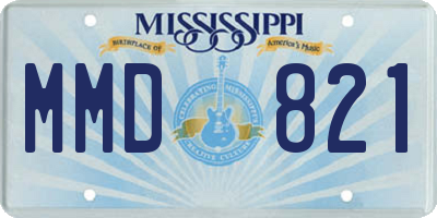 MS license plate MMD821