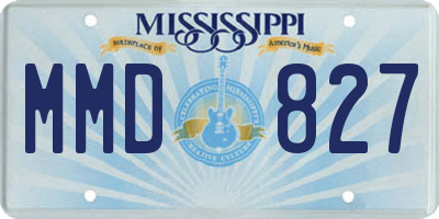 MS license plate MMD827