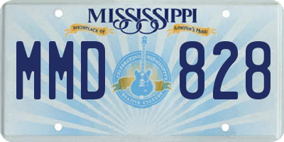 MS license plate MMD828