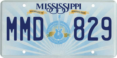 MS license plate MMD829