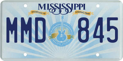 MS license plate MMD845