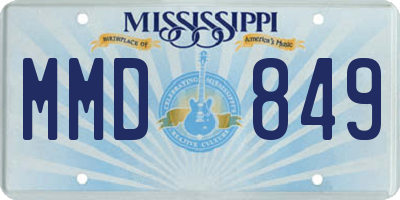 MS license plate MMD849