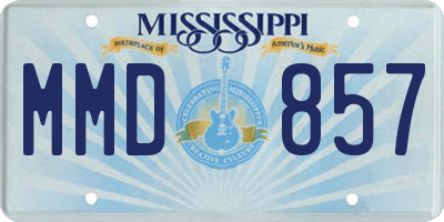 MS license plate MMD857