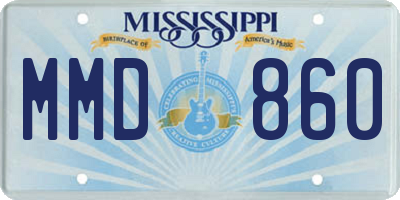 MS license plate MMD860