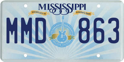 MS license plate MMD863