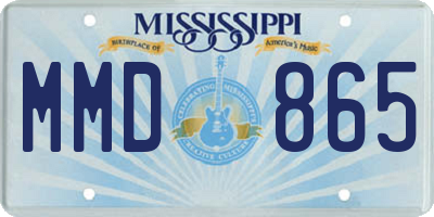 MS license plate MMD865