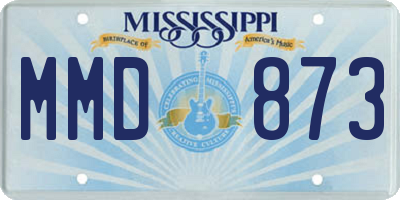 MS license plate MMD873
