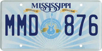 MS license plate MMD876