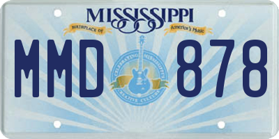 MS license plate MMD878