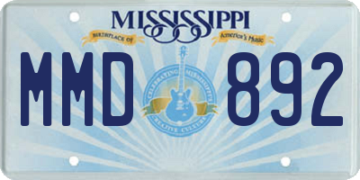MS license plate MMD892