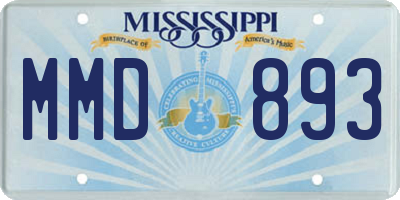 MS license plate MMD893