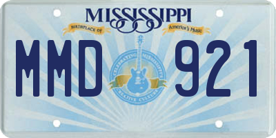 MS license plate MMD921