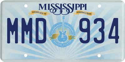 MS license plate MMD934