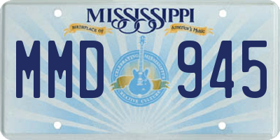 MS license plate MMD945