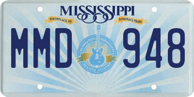 MS license plate MMD948