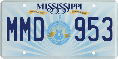 MS license plate MMD953