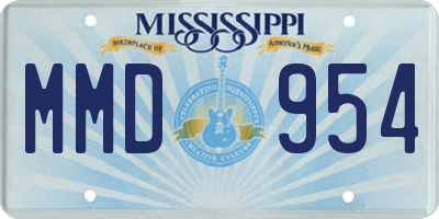 MS license plate MMD954