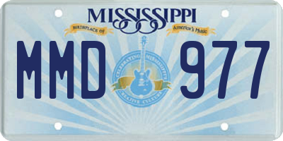 MS license plate MMD977