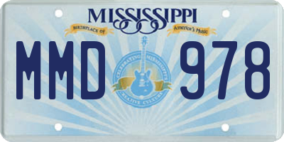 MS license plate MMD978