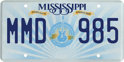 MS license plate MMD985