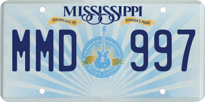 MS license plate MMD997