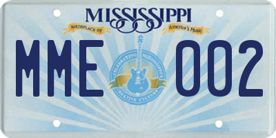 MS license plate MME002