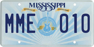 MS license plate MME010