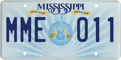 MS license plate MME011
