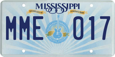 MS license plate MME017