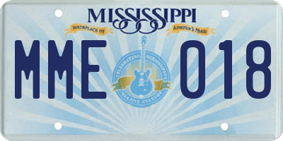 MS license plate MME018