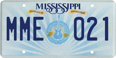 MS license plate MME021