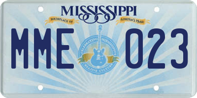 MS license plate MME023