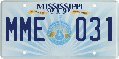 MS license plate MME031