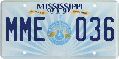 MS license plate MME036