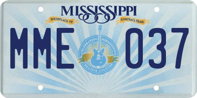 MS license plate MME037