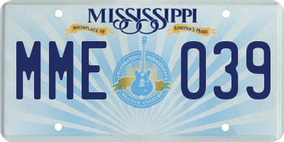 MS license plate MME039