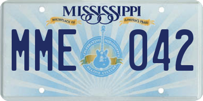 MS license plate MME042