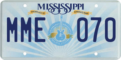 MS license plate MME070