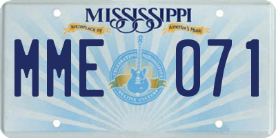 MS license plate MME071