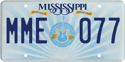 MS license plate MME077