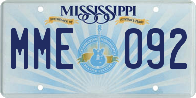 MS license plate MME092