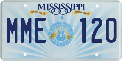 MS license plate MME120