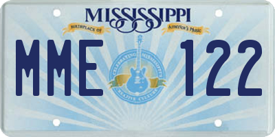 MS license plate MME122